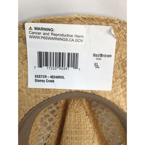 Stetson Mens Stoney Creek Western Cowboy Hat Brown Size XL Chin Strap Concert - Picture 8 of 8
